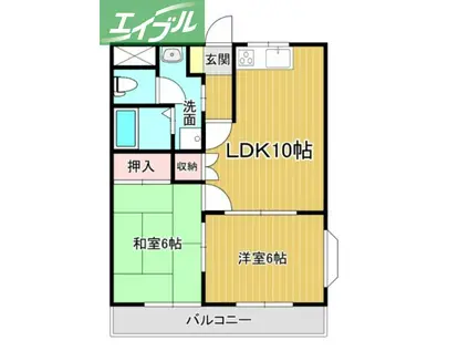 シャルマンハウス(2LDK/2階)の間取り写真
