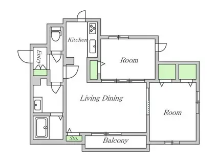 シャーメゾンアーク(2LDK/2階)の間取り写真