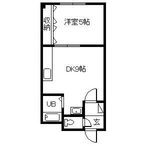 三愛ハイツ(1DK/3階)の間取り写真