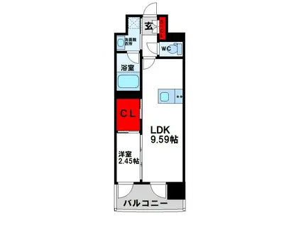 プレジデンス ざ 三萩野(1LDK/15階)の間取り写真
