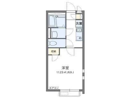 エブリシンII(1K/2階)の間取り写真