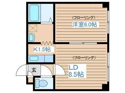 シャトー純連(1LDK/4階)の間取り写真