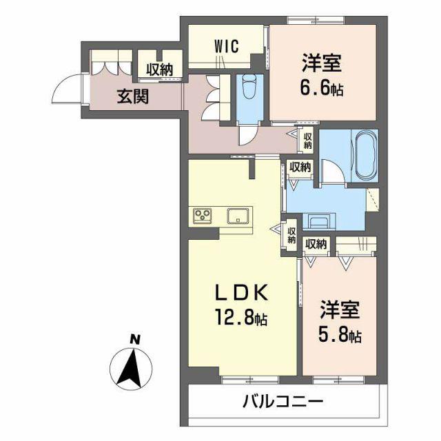 シャーメゾンステージ神明(2LDK/1階)の間取り写真