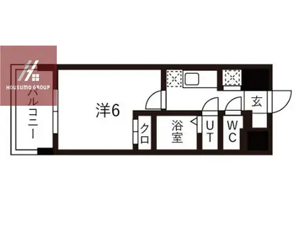 ワールドアイ大阪城イーストIII(1K/2階)の間取り写真