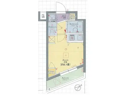 パレ・ホームズ高井戸(ワンルーム/2階)の間取り写真