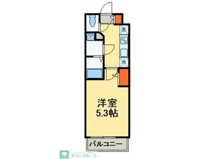 GENOVIA天王台(1K/5階)の間取り写真