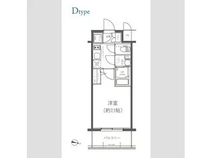 エスリード福島ブレイブ(1K/8階)の間取り写真