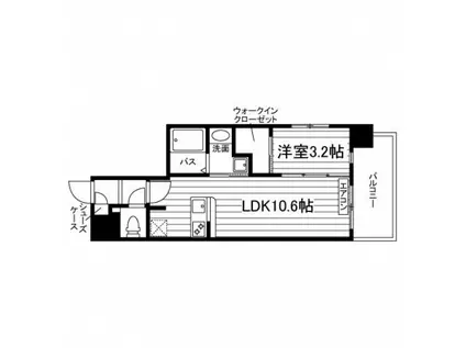 UNI TWINTOWER WISDOM(1LDK/2階)の間取り写真