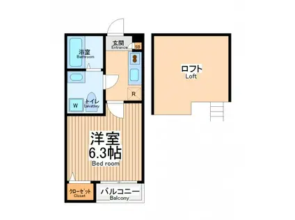 スリジエ相模が丘(1K/1階)の間取り写真