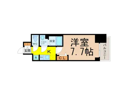プレサンス東別院駅前II(1K/13階)の間取り写真
