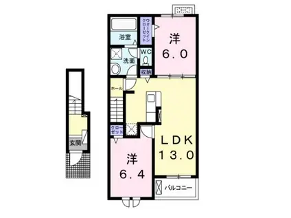 グリーン コンフォート(2LDK/2階)の間取り写真