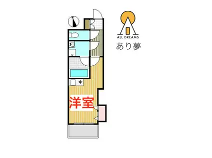 ラトゥール西横浜(ワンルーム/4階)の間取り写真