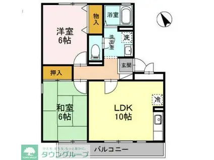 グリーンハウスIII(2LDK/3階)の間取り写真