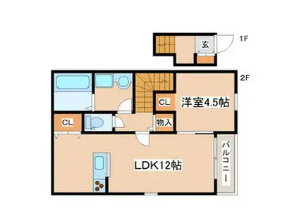 オーシャンコート西蒲田(1LDK/2階)の間取り写真