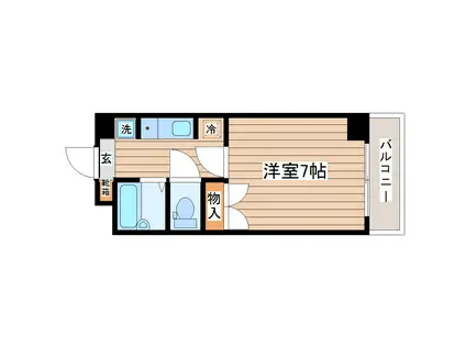 フォレストヒル小松島(1K/2階)の間取り写真