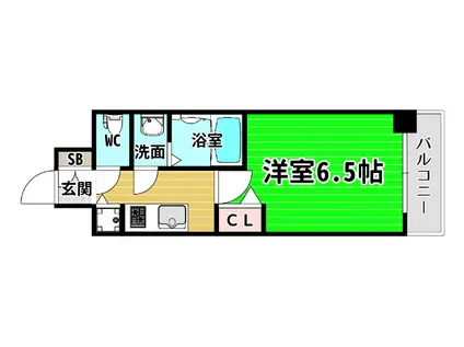 アドバンス大阪バレンシア(1K/6階)の間取り写真