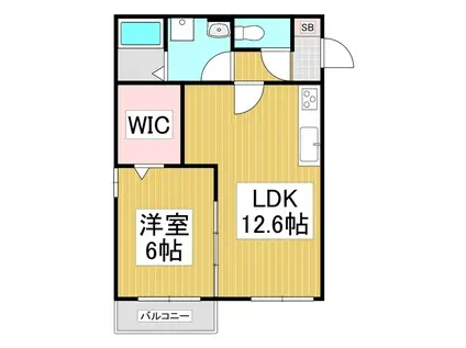 ベルリードマンション島内(1LDK/1階)の間取り写真