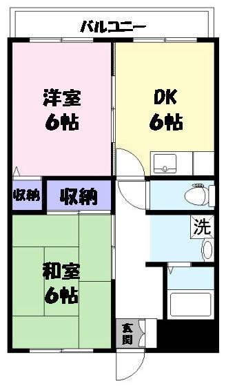 エコーマンションⅡ(2DK/1階)の間取り写真