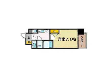 プレサンス野田阪神駅前ザ・ファースト(1K/10階)の間取り写真