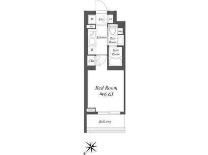 ストーリア市川行徳(1K/3階)の間取り写真