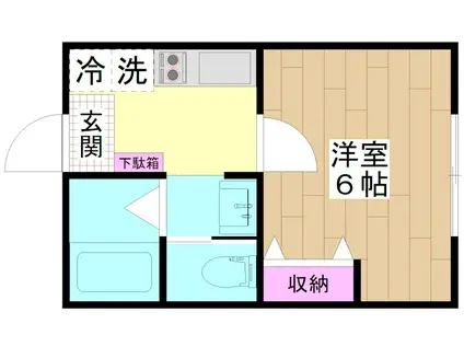 G.FLAPVII(1K/2階)の間取り写真