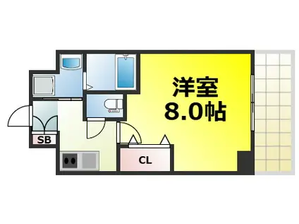 セオリー難波パレ(1K/2階)の間取り写真