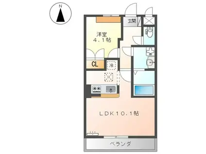 ラフィネ(1LDK/1階)の間取り写真
