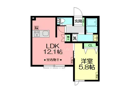 サンセリテ湘南(1LDK/1階)の間取り写真