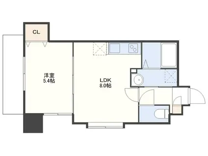 アーバス川口町(1LDK/6階)の間取り写真