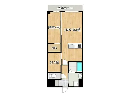 LIFEFIELD小郡駅前(1SLDK/2階)の間取り写真