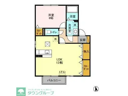 セピアコートC(1LDK/1階)の間取り写真