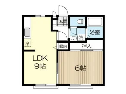 ハイツ1423(1LDK/1階)の間取り写真
