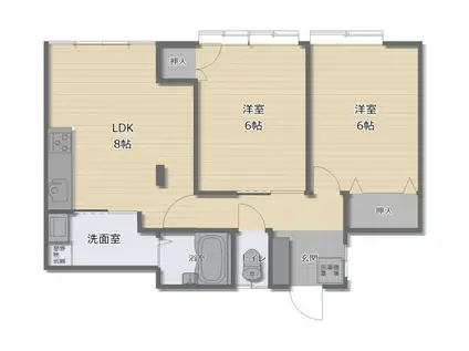 ひかるコーポ(2LDK/2階)の間取り写真