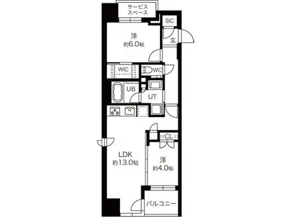 パークリュクス札幌大通公園(2LDK/8階)の間取り写真