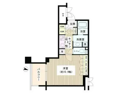 アゼリアテラス新宿(ワンルーム/6階)の間取り写真