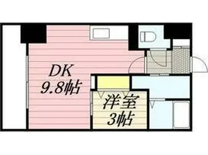 HF東札幌レジデンス(1LDK/3階)の間取り写真