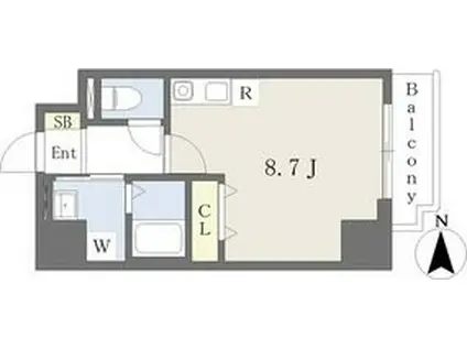 アルバ志賀本通(ワンルーム/4階)の間取り写真