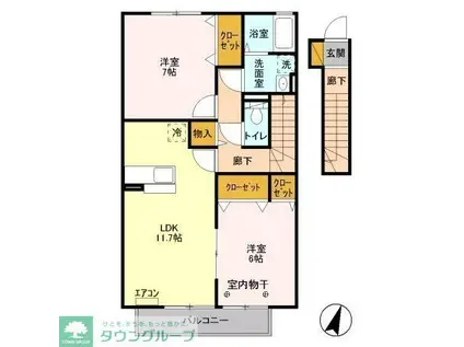 ノールメゾン II(2LDK/2階)の間取り写真