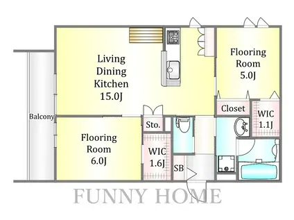 大崎4丁目メゾン(2LDK/2階)の間取り写真
