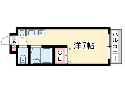 プレリュード江坂(1K/2階)の間取り写真