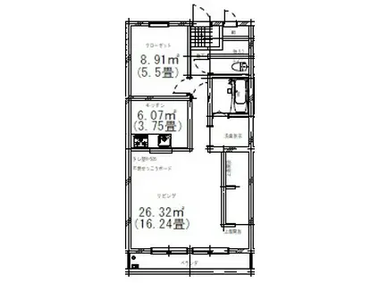 GRACE(1LDK/3階)の間取り写真