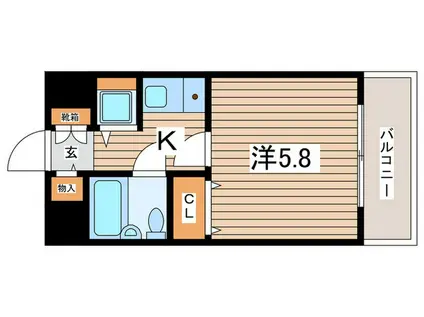 ソリスト綱島(1K/3階)の間取り写真