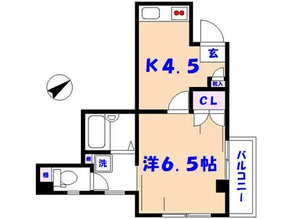 鳥正ビル(1K/2階)の間取り写真