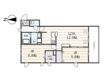 ガーデン カメリア(2LDK/3階)の間取り写真