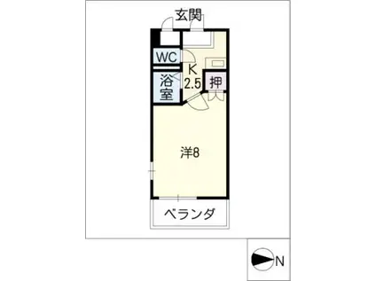 エトワール辻(1K/1階)の間取り写真