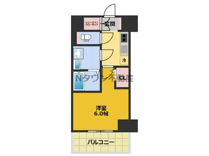 ディアレイシャス東別院IV(1K/7階)の間取り写真