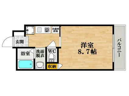 グランド恵美須(1K/1階)の間取り写真