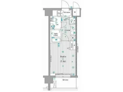 グランド・ガーラ横濱桜木町(1K/9階)の間取り写真