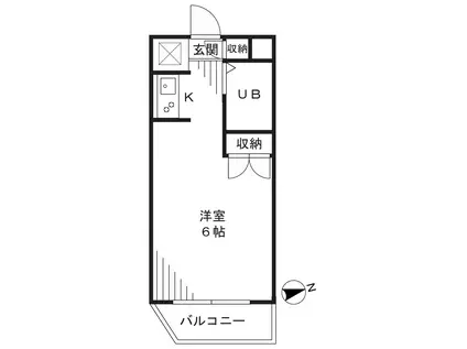フォーエバーA・I(ワンルーム/2階)の間取り写真