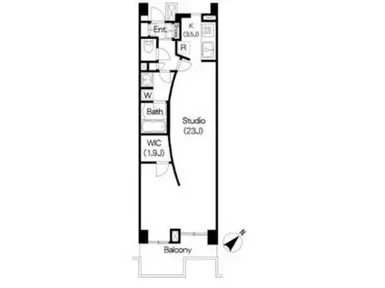 BRILLIA IST三軒茶屋アイビーテラス(ワンルーム/3階)の間取り写真